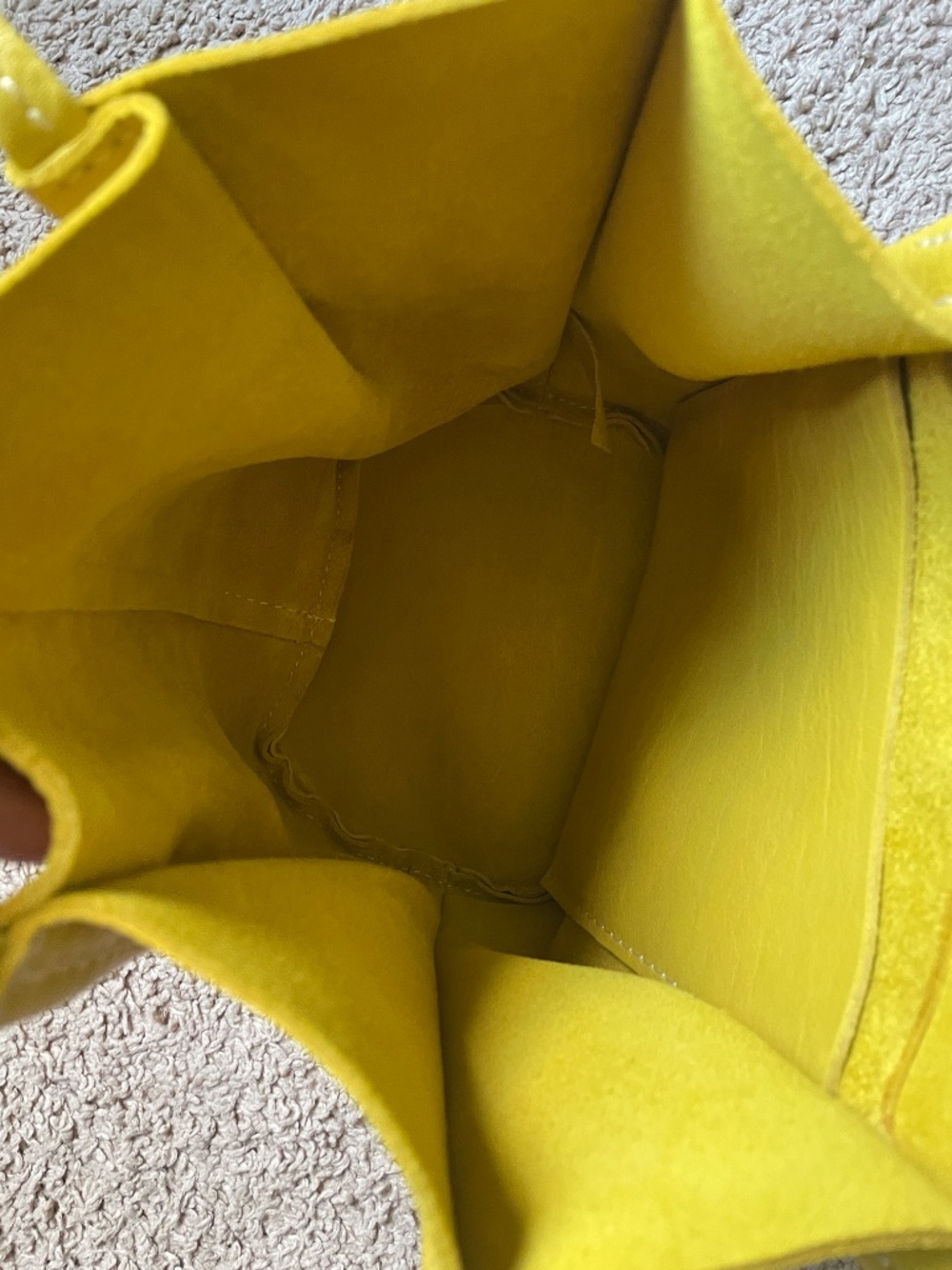 NEW!Portland Leather Goods Devan Bucket Tote Small Yellow - Picture 7 of 8